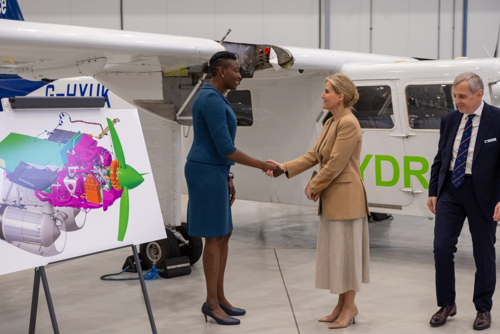 Duchess of Edinburgh meeting Cranfield Aerospace staff