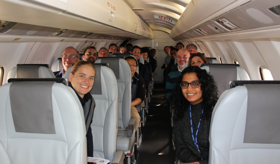 Cranfield Aerospace Solutions staff inside the NFLC flying classroom