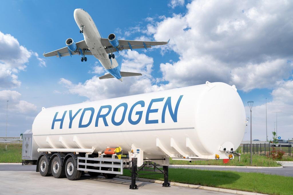 Airplane,And,Hydrogen,Tank,Trailer.,New,Energy,Sources